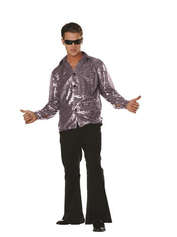 Disco Inferno 70's Sequin Silver | Costume-Shop.com - S - image 1