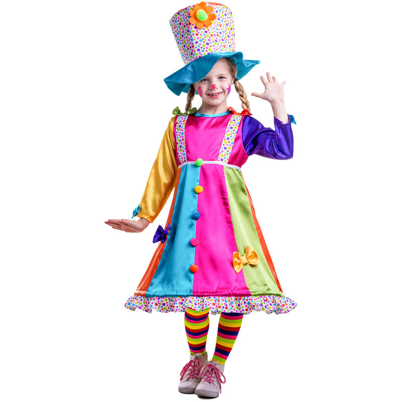 Girls Polka Dots Clown Costume - T2 (Toddler 1-2) - image 1