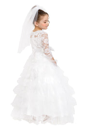 Dreamy Bridal Dress with Wedding Veil | Costume-Shop.com - T2 (Toddler 1-2) - image 3