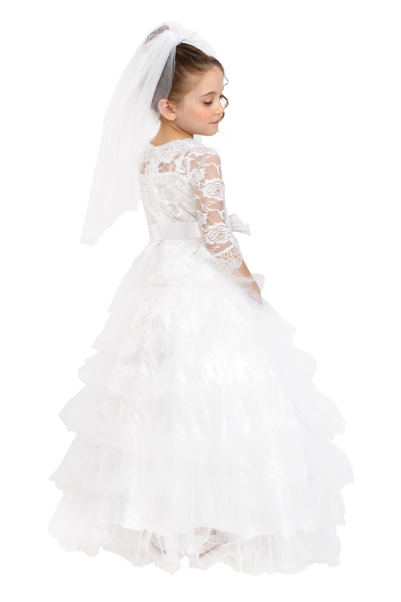 Dreamy Bridal Dress with Wedding Veil | Costume-Shop.com - T2 (Toddler 1-2) - image 3