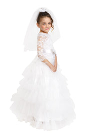Dreamy Bridal Dress with Wedding Veil | Costume-Shop.com - T2 (Toddler 1-2) - image 6