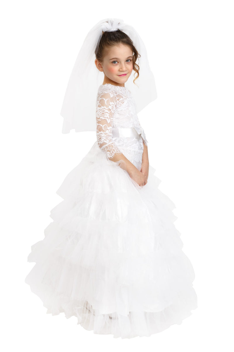 Dreamy Bridal Dress with Wedding Veil | Costume-Shop.com - T2 (Toddler 1-2) - image 6