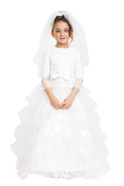 Dreamy Bridal Dress with Wedding Veil | Costume-Shop.com - T2 (Toddler 1-2) - image 2