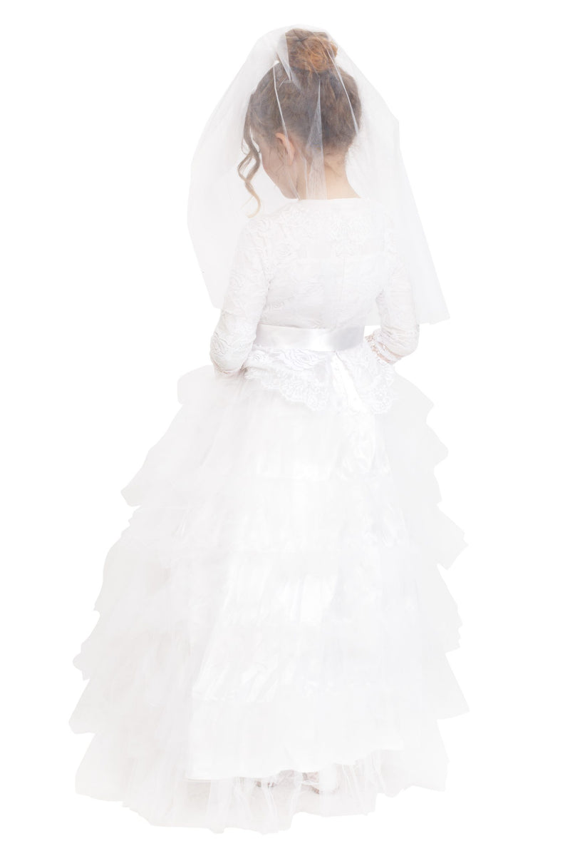 Dreamy Bridal Dress with Wedding Veil | Costume-Shop.com - T2 (Toddler 1-2) - image 4