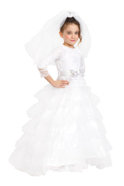 Dreamy Bridal Dress with Wedding Veil | Costume-Shop.com - T2 (Toddler 1-2) - image 5