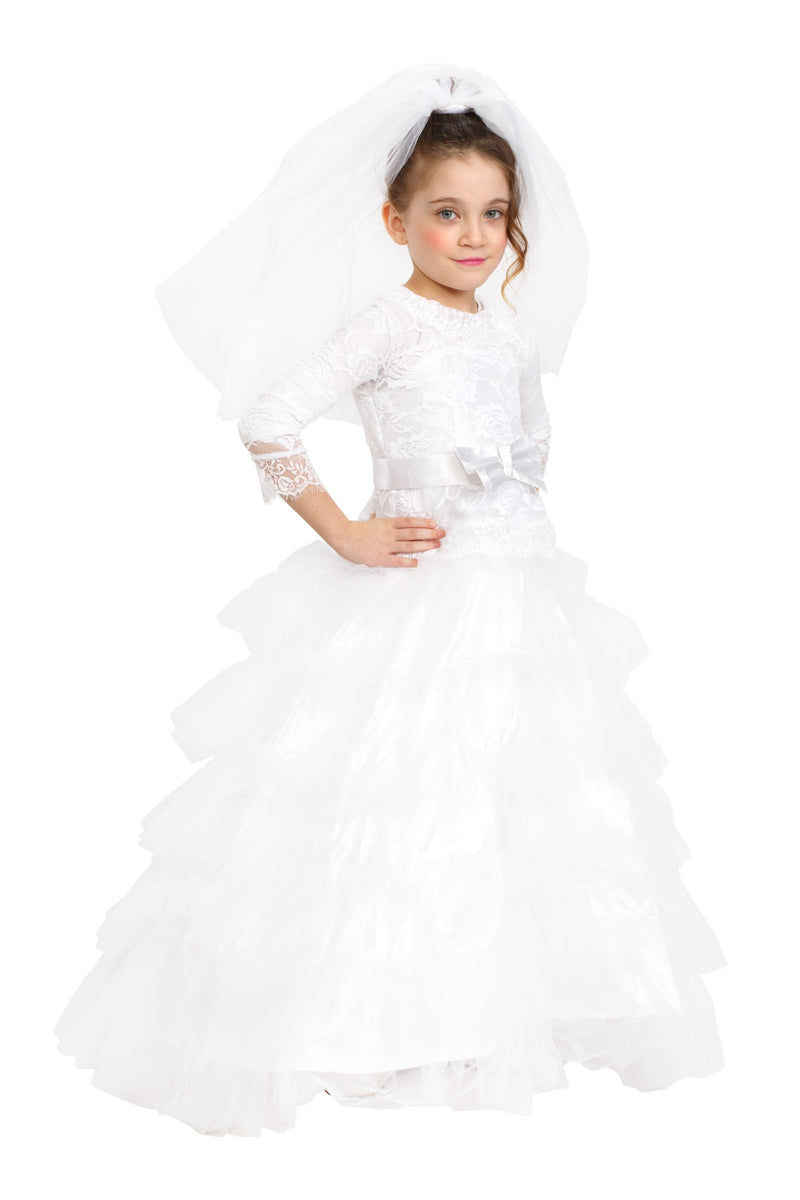Dreamy Bridal Dress with Wedding Veil | Costume-Shop.com - T2 (Toddler 1-2) - image 5