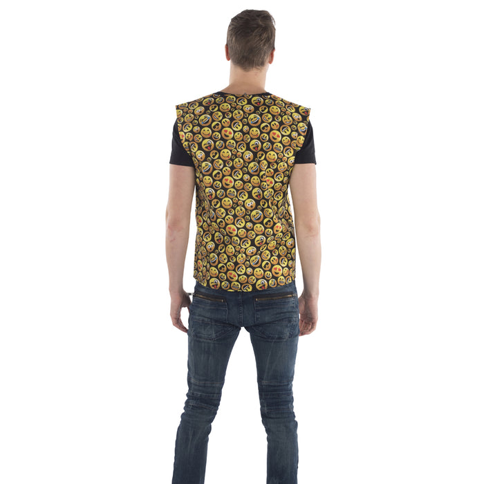 Emoji Printed Party Vest for Adults