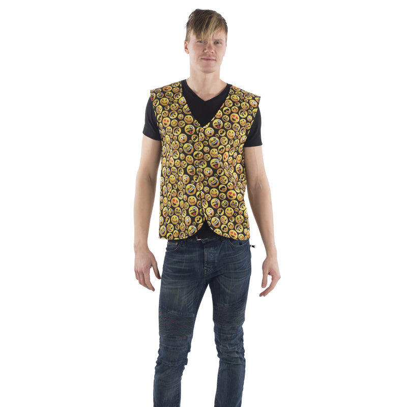 Emoji Printed Party Vest for Adults | Costume-shop.com