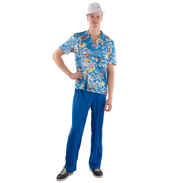 Blue Hawaiian Shirt and Pants Tropical Adults