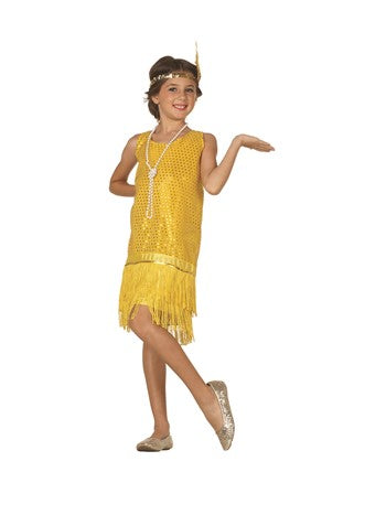 Sequin Gold Flapper Girl Costume | Costume-Shop.com - 91148-BK-L - image 8