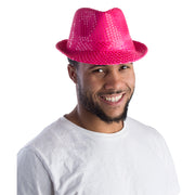 Sequined Fedora Hat - Lime Green - image 7
