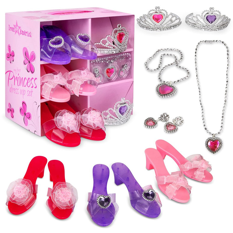 Dress Up Shoes for Girls – Princess Jewelry, Shoes and Tiara Dress Up Set - image 1