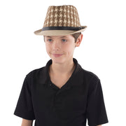 Brown Checkerboard Fedora | Costume-Shop.com - image 1
