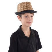 Brown Chevron Fedora | Costume-Shop.com - image 1