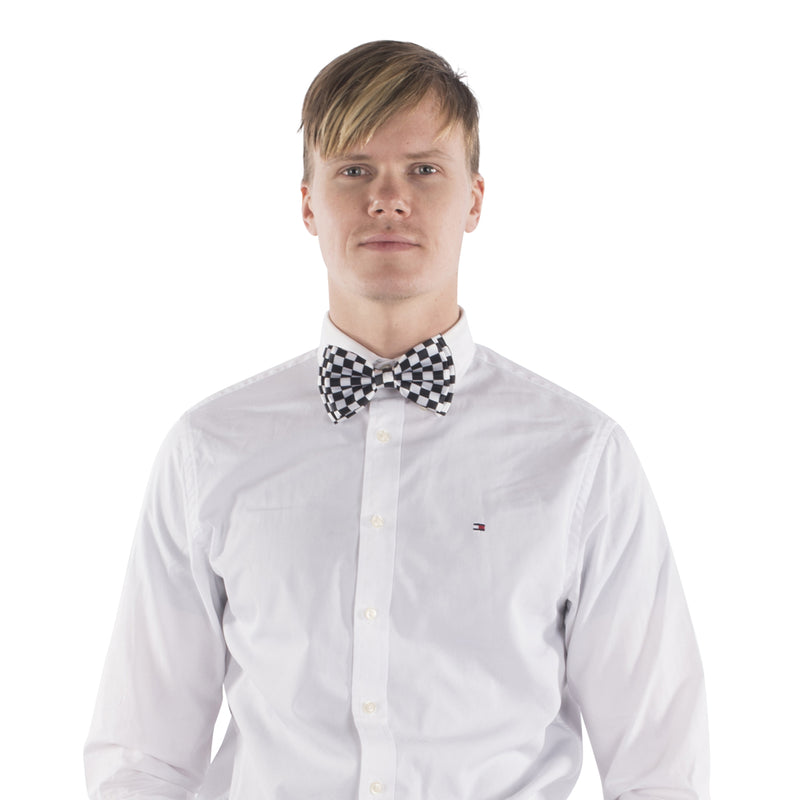 Black & White Checkered Bow Tie - image 1