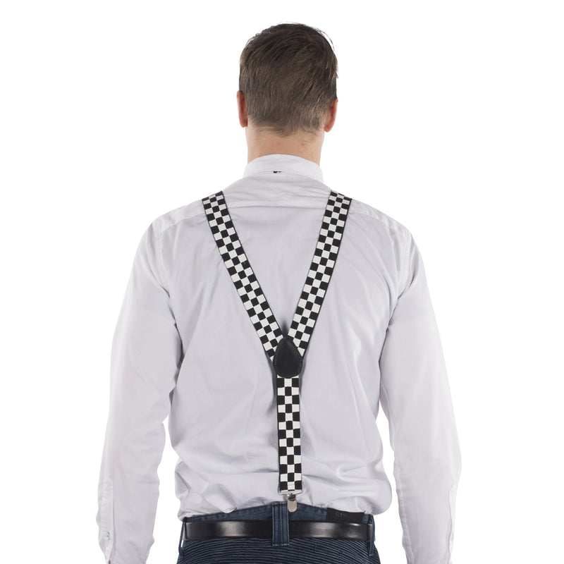 Black & White Checkered Suspenders - image 3