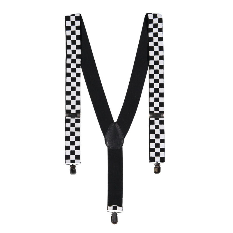 Black & White Checkered Suspenders - image 1