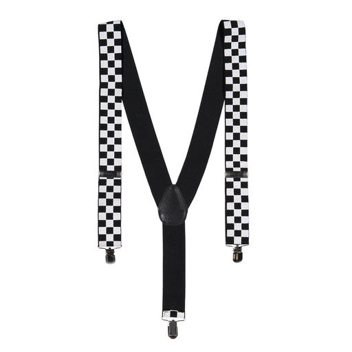 Black & White Checkered Suspenders - image 1