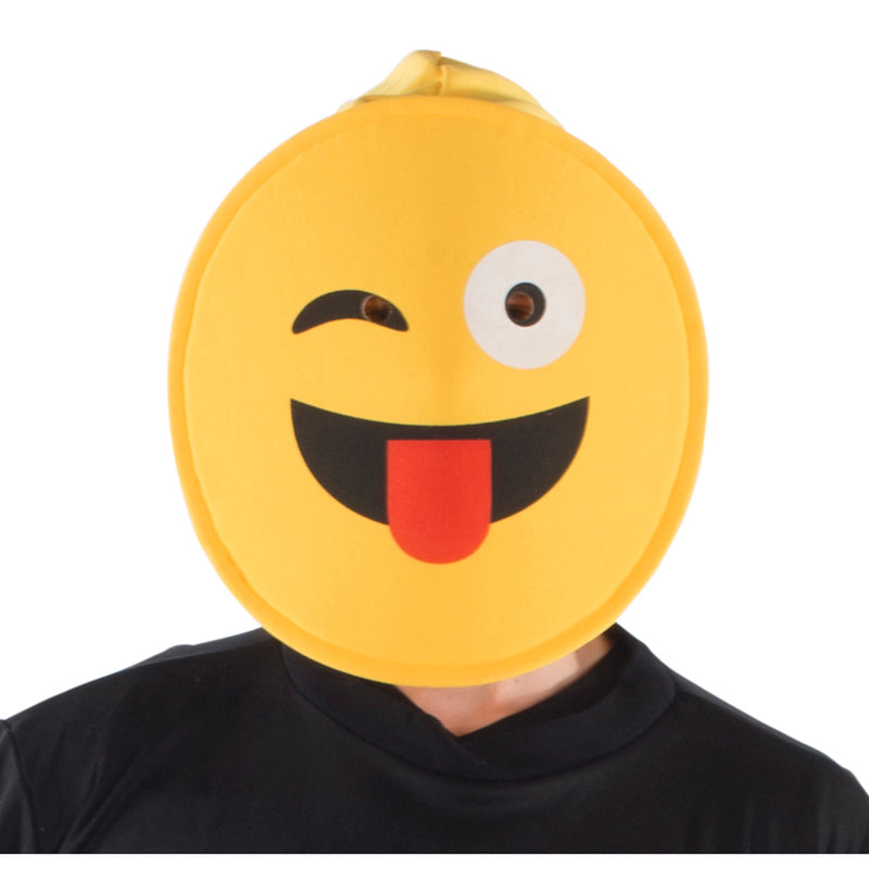 Playful Face with Tongue Emoji Mask | Costume-Shop.com - image 1