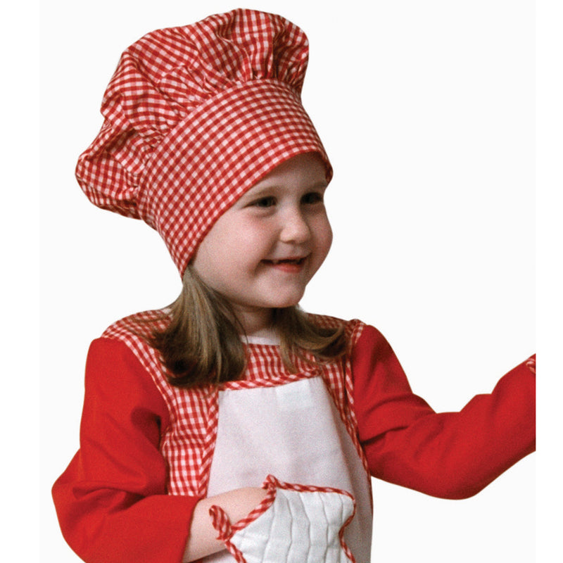 Little Red Gingham Chef Hat, One Size Fits - image 1