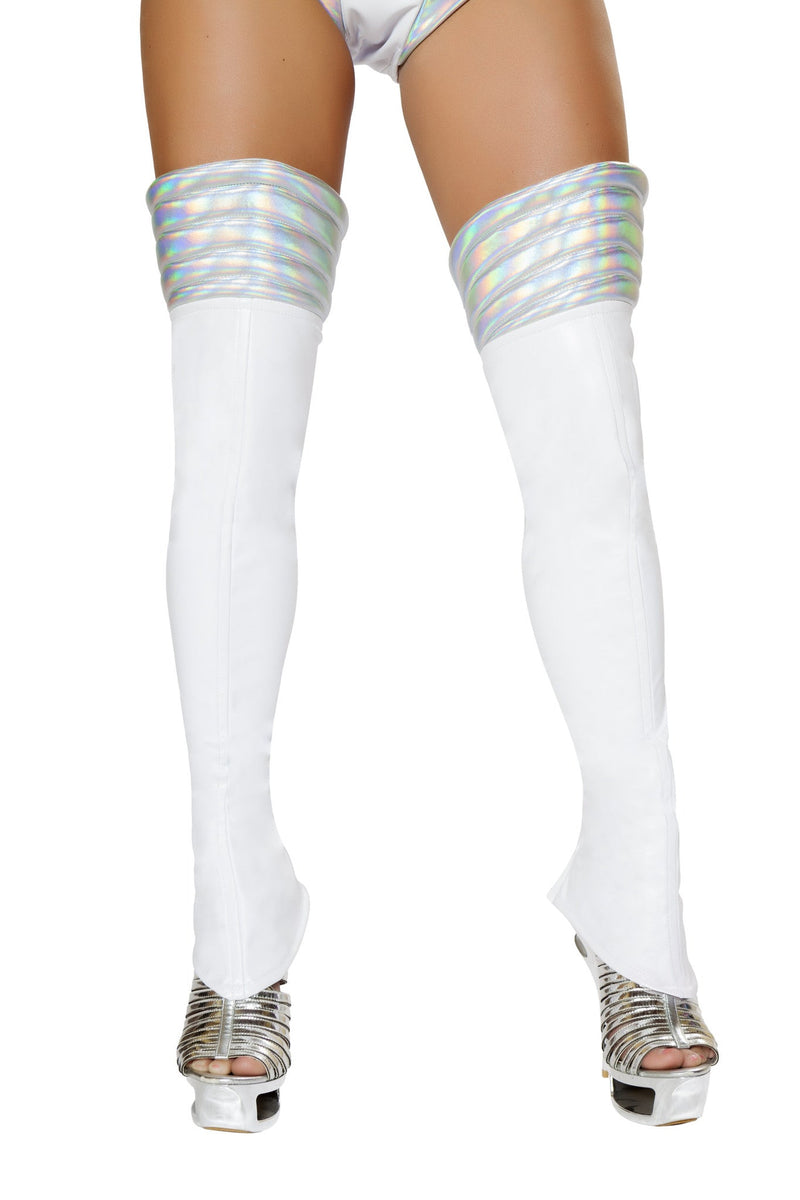 White Space Girl Leggings | Costume-Shop.com - White/Silver / O/S - image 1