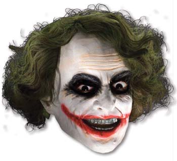 Joker 3/4 Vinyl Mask W Hair - One Size Fits Most - image 1