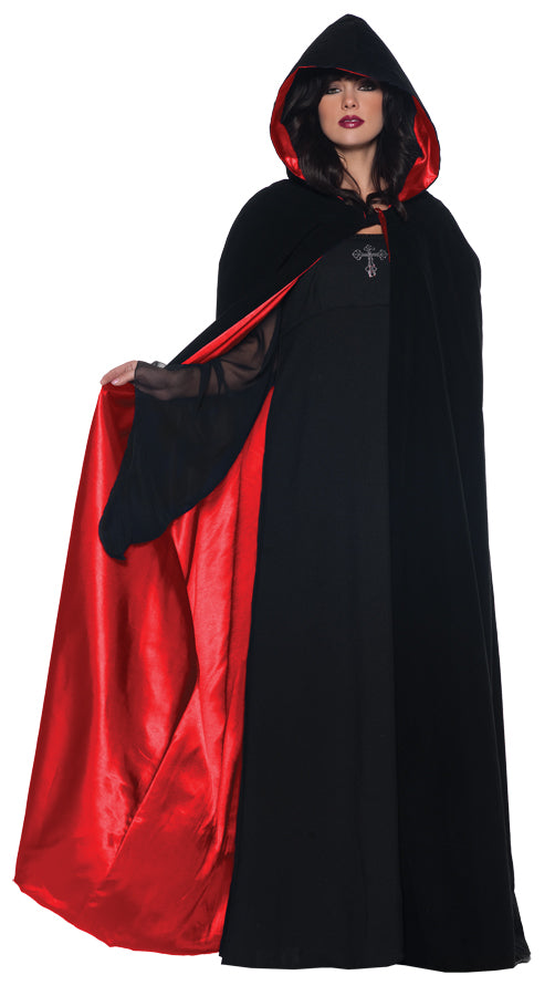 Black-Red Velvet Deluxe Cape | Costume-Shop.com - One Size Fits Most - image 1