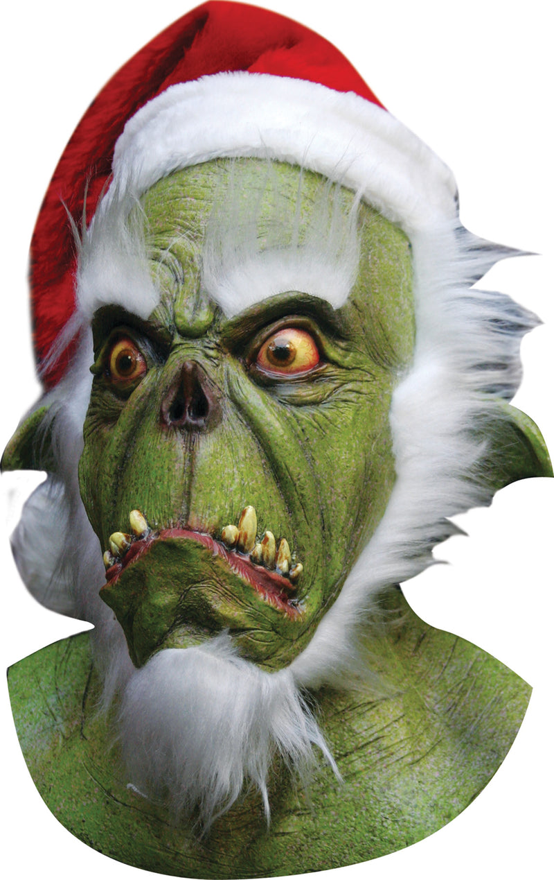 Green Santa Latex Mask - One Size Fits Most - image 1
