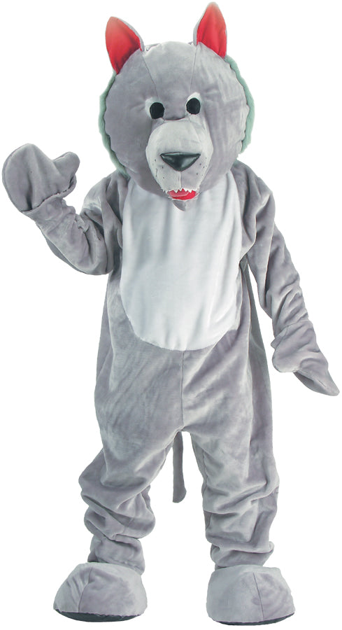 Wolf Mascot Grey Costume - One Size Fits Most - image 1