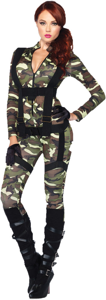 Pretty Paratrooper Costume - ADULT SMALL - image 1