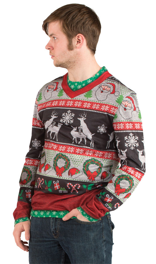 Ugly Christmas Frisky Deer T-Shirt | Costume-shop.com - XLARGE - image 1