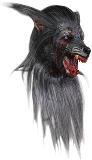 Black Wolf Costume Latex Mask - One Size Fits Most - image 1