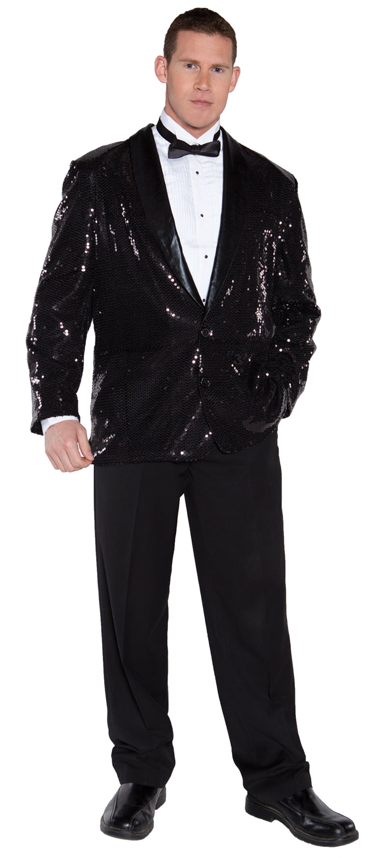 Black Sequin Evening Jacket | Costume-Shop.com - One Size Fits Most - image 1