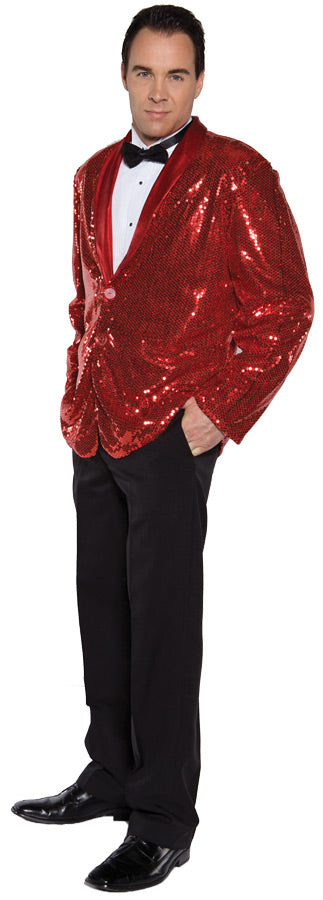 Red Sequin Gala Jacket - ONE SIZE - image 1
