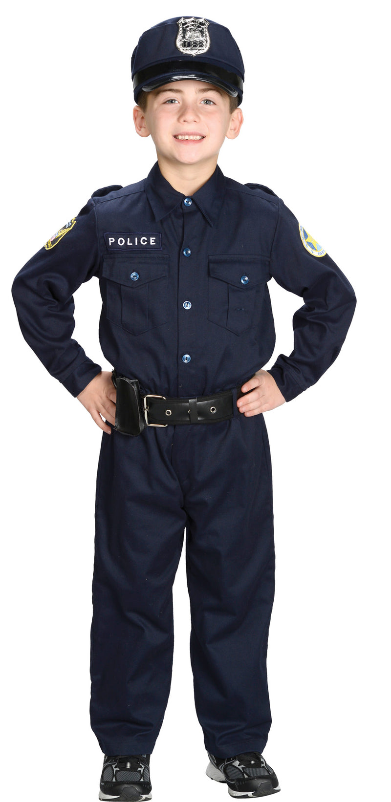Junior Police Officer Uniform Costume - Small 4-6 - image 1