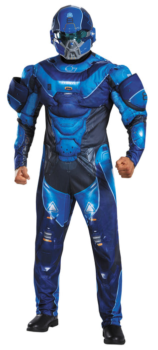 Blue Spartan Champion Muscle Costume
