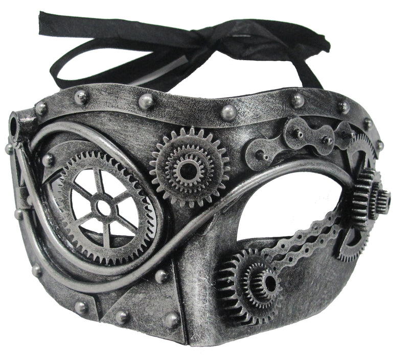 Steel Steampunk Gear Mask - image 1