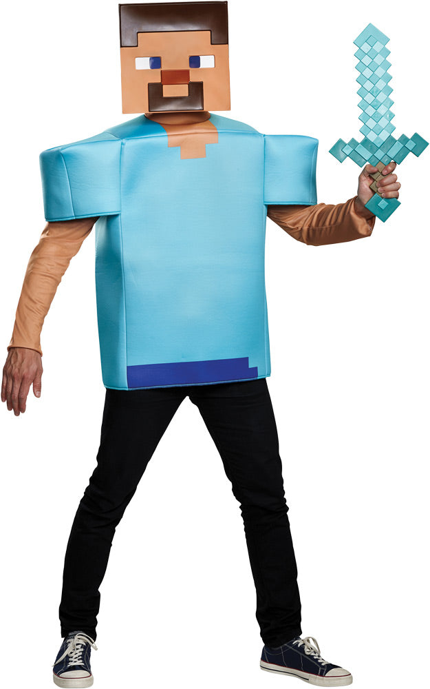 Classic Steve Minecraft Costume - One Size Fits Most - image 1