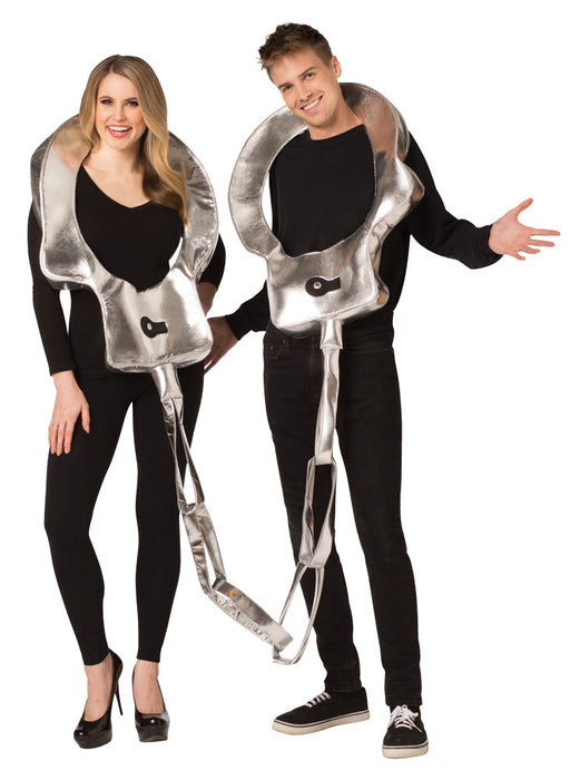 Handcuffs Couples Costume - Locked in Fun! 🔗❤️