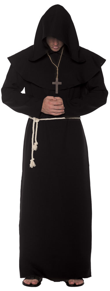 Monk Robe Costume Black XXL - BLACK / 2X-LARGE - image 1