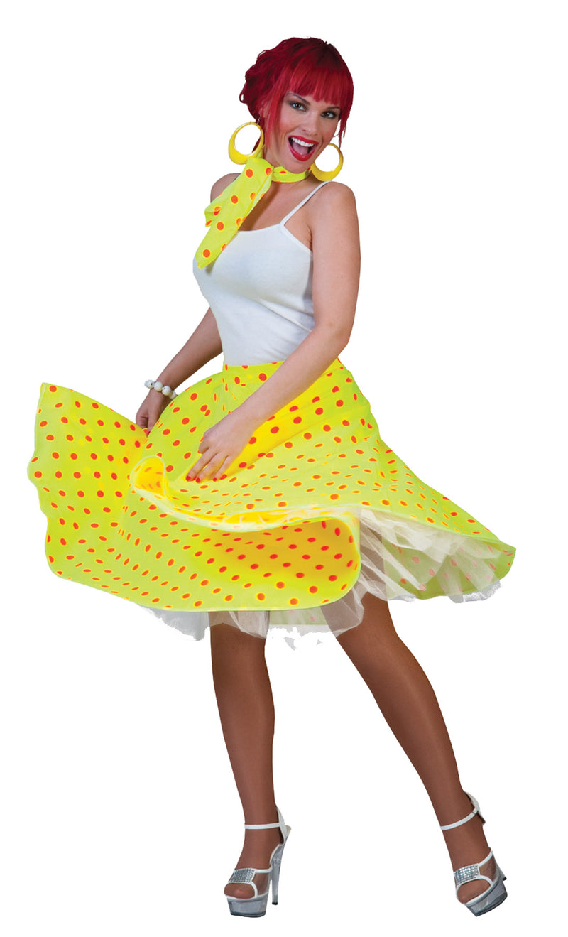 Sock Hop Skirt Adult - Black/White - image 2