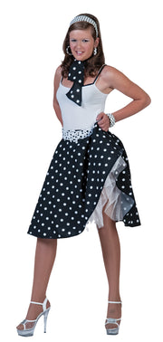 Sock Hop Skirt Adult - Black/White - image 3