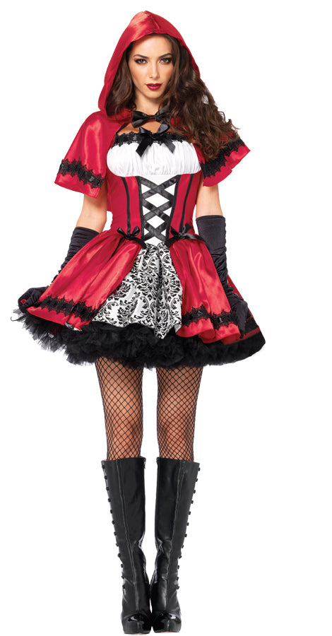 Women's Gothic Red Riding Hood Costume - XLARGE - image 1