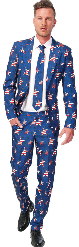 USA Stars & Stripes Suit - MENS 34-36 - image 1