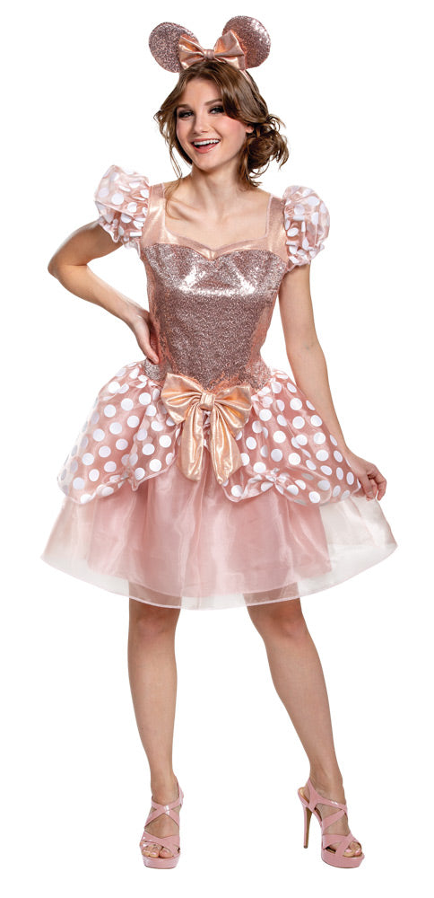 Rose Gold Minnie Deluxe Costume - WOMEN 8-10 - image 1