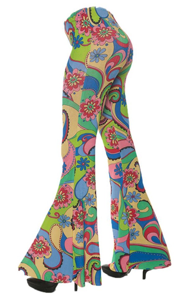 70's Flower Bell Bottom Pants | Costume-shop.com