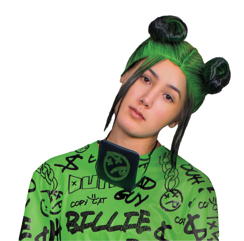 Billie Eilish Green Bun Wig - image 1