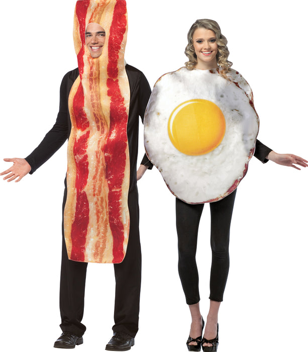 Bacon Slice Fried Eggs Couples Costume