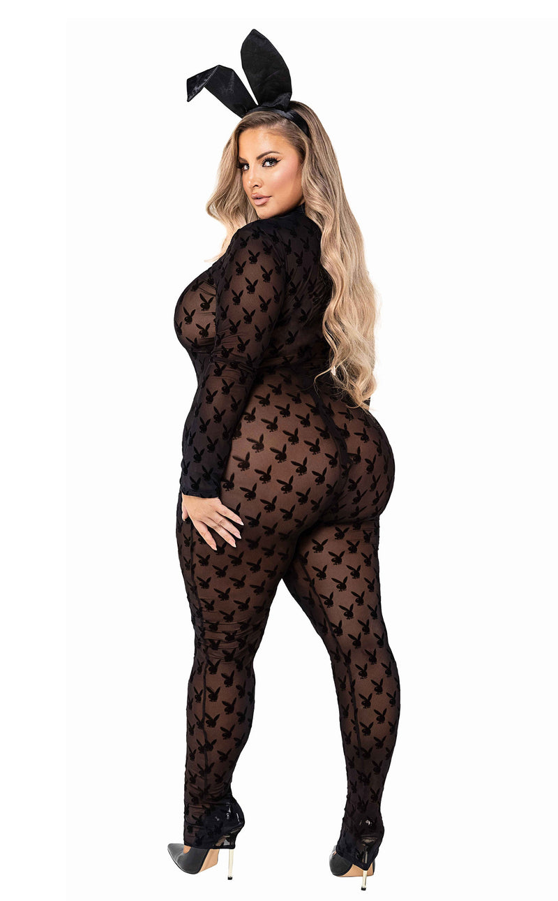 Playboy Bunny Sheer Bodysuit Costume - Subtle Seduction Meets Iconic Charm! 🐰💫 - Black / XS - image 4