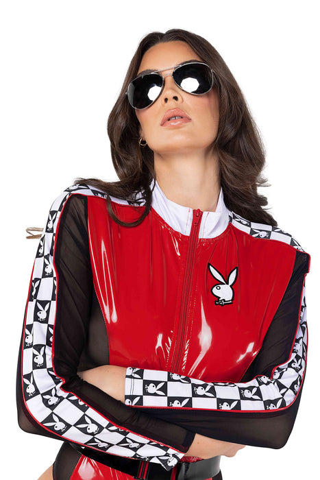 Playboy Racecar Driver Costume - Speed into Style with a Playboy Twist! 🏁🐰